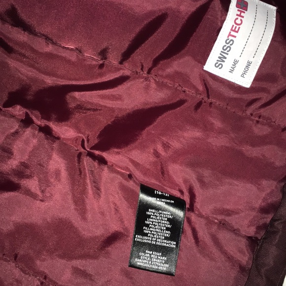 Swiss tech red coat , kids size L - Picture 3 of 7